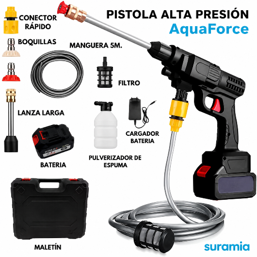 Pistola de Alta Presión Portátil de Doble Batería - AquaForce