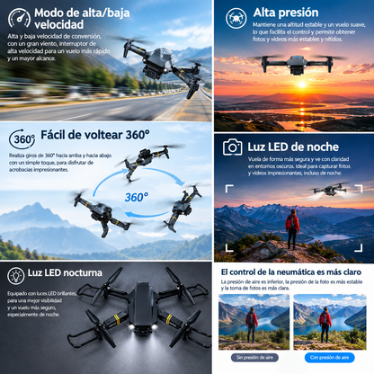 Dron con doble cámara 4K + Maletín Gratis + Batería Extra - Skyron