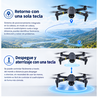 Dron con doble cámara 4K + Maletín Gratis + Batería Extra - Skyron