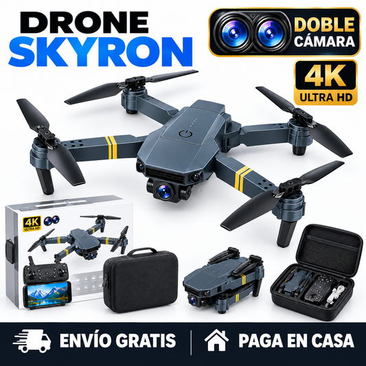 Dron con doble cámara 4K + Maletín Gratis + Batería Extra - Skyron