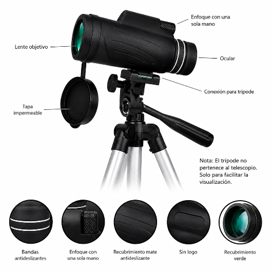 Telescopio Monocular con Soporte para Móvil - NovaScope