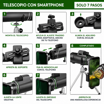 Telescopio Monocular con Soporte para Móvil - NovaScope