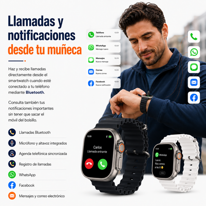 Pack Smartwatch Ultra + Auriculares AirBeat Pro + 2 Correas - Max Pack