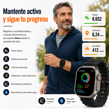 Pack Smartwatch Ultra + Auriculares AirBeat Pro + 2 Correas - Max Pack