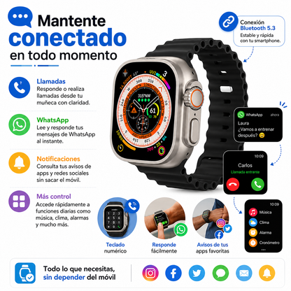 Pack Smartwatch Ultra + Auriculares AirBeat Pro + 2 Correas - Max Pack