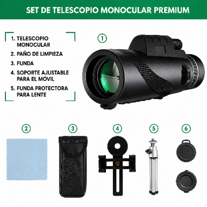 Telescopio Monocular con Soporte para Móvil - NovaScope