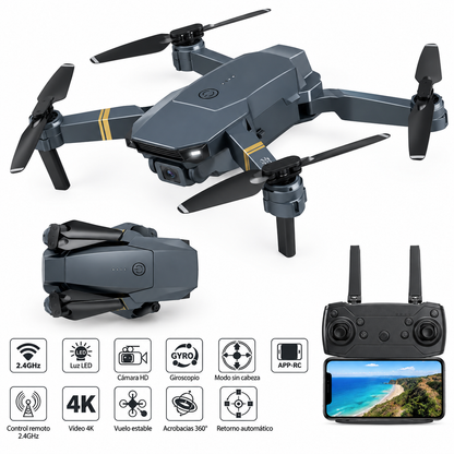 Dron con doble cámara 4K + Maletín Gratis + Batería Extra - Skyron