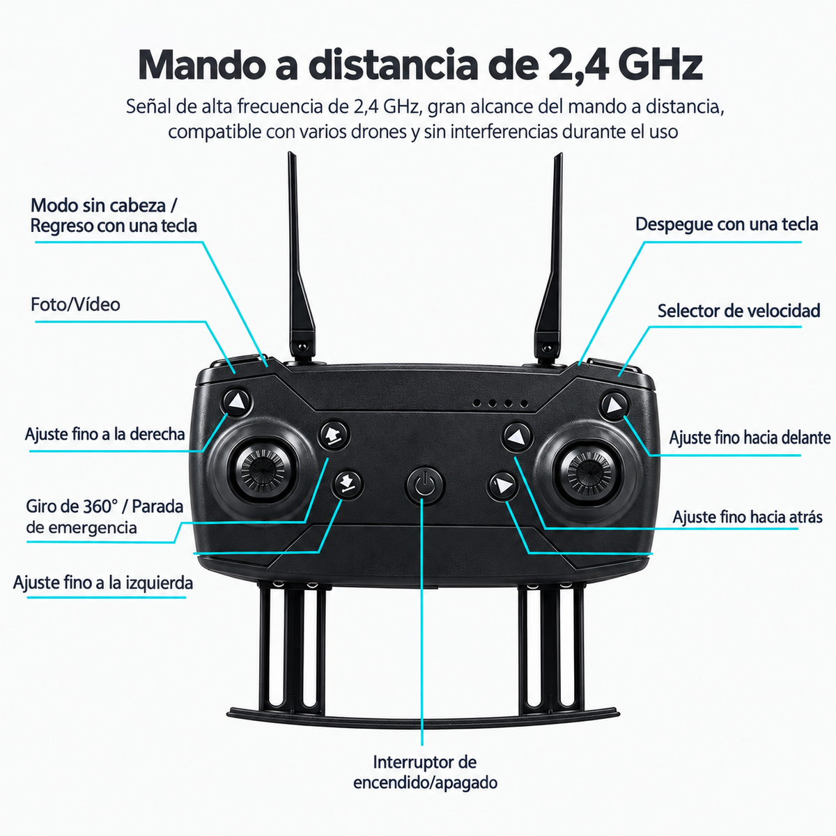 Dron con doble cámara 4K + Maletín Gratis + Batería Extra - Skyron