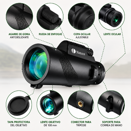 Telescopio Monocular con Soporte para Móvil - NovaScope