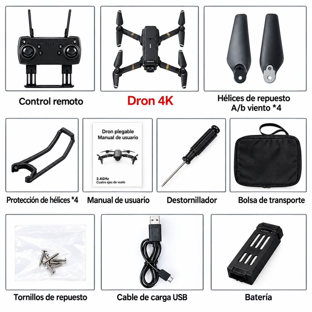 Dron con doble cámara 4K + Maletín Gratis + Batería Extra - Skyron