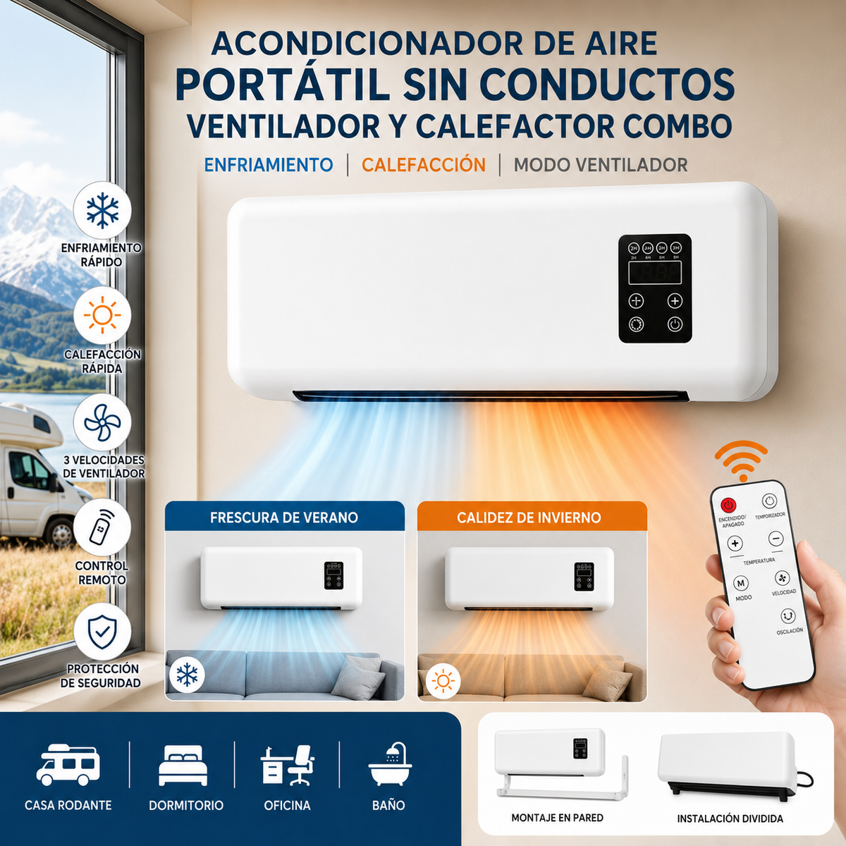 Mini aire acondicionado portátil 2 en 1 -  Aerolux™